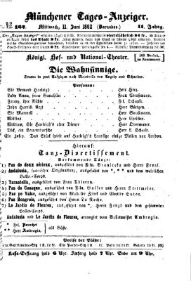 Münchener Tages-Anzeiger Mittwoch 11. Juni 1862