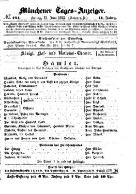 Münchener Tages-Anzeiger Freitag 13. Juni 1862