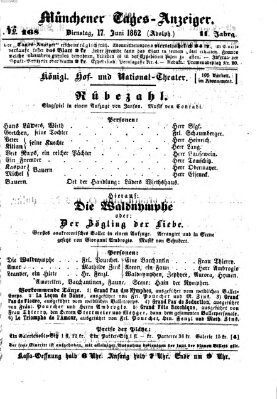 Münchener Tages-Anzeiger Dienstag 17. Juni 1862