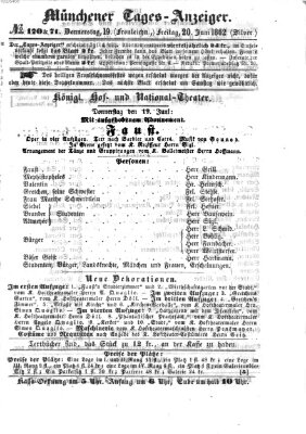 Münchener Tages-Anzeiger Donnerstag 19. Juni 1862