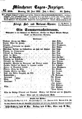 Münchener Tages-Anzeiger Dienstag 24. Juni 1862