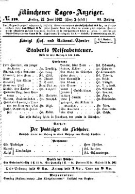 Münchener Tages-Anzeiger Freitag 27. Juni 1862