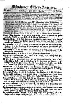 Münchener Tages-Anzeiger Samstag 5. Juli 1862