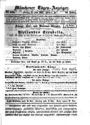 Münchener Tages-Anzeiger Freitag 11. Juli 1862