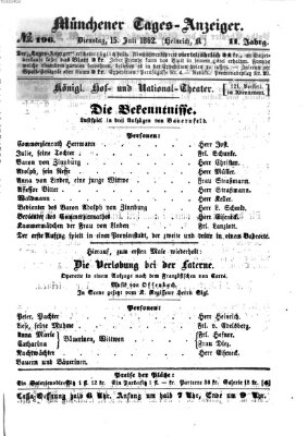 Münchener Tages-Anzeiger Dienstag 15. Juli 1862