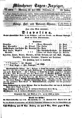 Münchener Tages-Anzeiger Mittwoch 23. Juli 1862