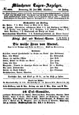 Münchener Tages-Anzeiger Donnerstag 24. Juli 1862