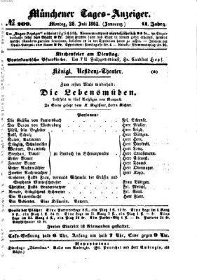 Münchener Tages-Anzeiger Montag 28. Juli 1862