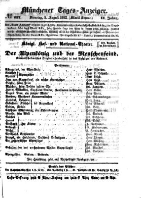 Münchener Tages-Anzeiger Dienstag 5. August 1862