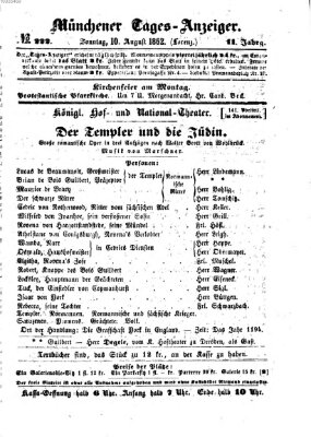 Münchener Tages-Anzeiger Sonntag 10. August 1862