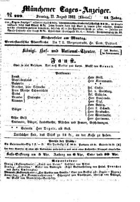 Münchener Tages-Anzeiger Sonntag 17. August 1862