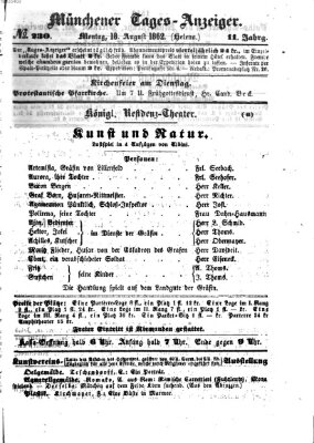 Münchener Tages-Anzeiger Montag 18. August 1862