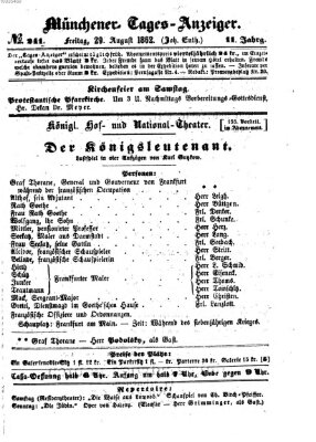 Münchener Tages-Anzeiger Freitag 29. August 1862