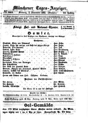 Münchener Tages-Anzeiger Dienstag 2. September 1862