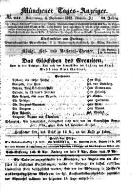 Münchener Tages-Anzeiger Donnerstag 4. September 1862