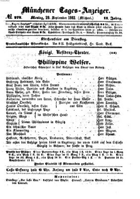 Münchener Tages-Anzeiger Montag 29. September 1862