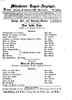 Münchener Tages-Anzeiger Dienstag 30. September 1862