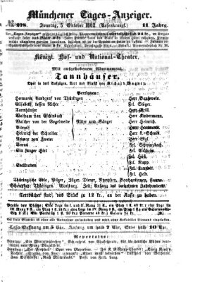 Münchener Tages-Anzeiger Sonntag 5. Oktober 1862