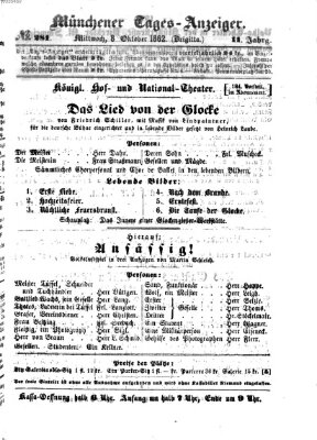 Münchener Tages-Anzeiger Mittwoch 8. Oktober 1862