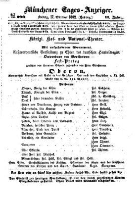 Münchener Tages-Anzeiger Freitag 17. Oktober 1862