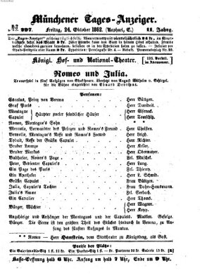 Münchener Tages-Anzeiger Freitag 24. Oktober 1862