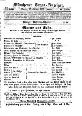 Münchener Tages-Anzeiger Montag 27. Oktober 1862