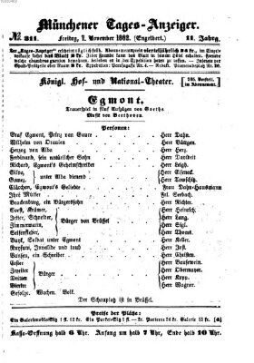 Münchener Tages-Anzeiger Freitag 7. November 1862