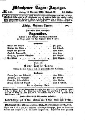 Münchener Tages-Anzeiger Freitag 14. November 1862