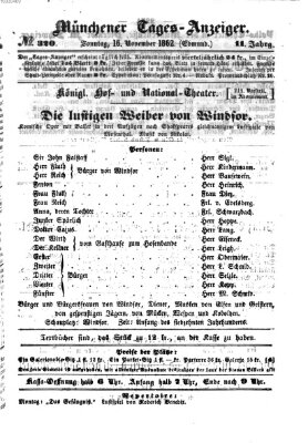 Münchener Tages-Anzeiger Sonntag 16. November 1862