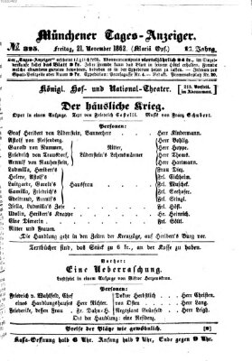 Münchener Tages-Anzeiger Freitag 21. November 1862