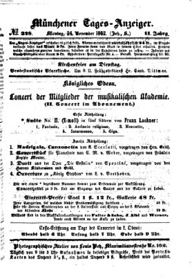 Münchener Tages-Anzeiger Montag 24. November 1862