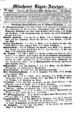 Münchener Tages-Anzeiger Samstag 29. November 1862