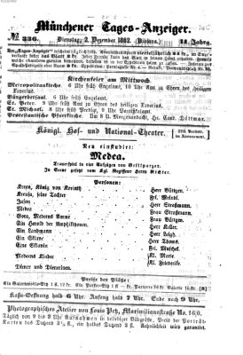 Münchener Tages-Anzeiger Dienstag 2. Dezember 1862