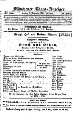 Münchener Tages-Anzeiger Freitag 5. Dezember 1862