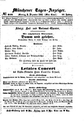 Münchener Tages-Anzeiger Montag 8. Dezember 1862