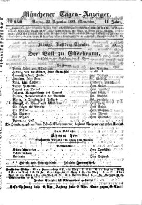 Münchener Tages-Anzeiger Montag 22. Dezember 1862