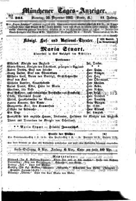 Münchener Tages-Anzeiger Dienstag 30. Dezember 1862