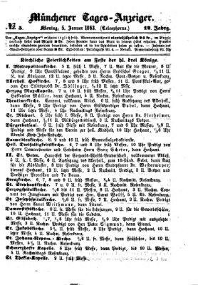 Münchener Tages-Anzeiger Montag 5. Januar 1863