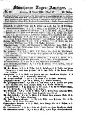 Münchener Tages-Anzeiger Samstag 10. Januar 1863