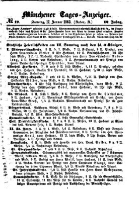 Münchener Tages-Anzeiger Samstag 17. Januar 1863