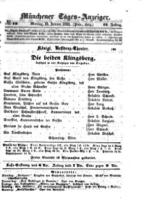 Münchener Tages-Anzeiger Montag 19. Januar 1863