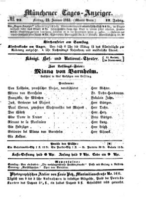 Münchener Tages-Anzeiger Freitag 23. Januar 1863