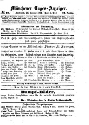 Münchener Tages-Anzeiger Mittwoch 28. Januar 1863