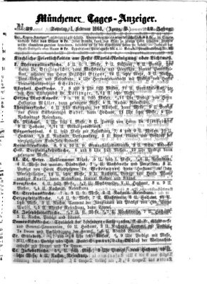 Münchener Tages-Anzeiger Sonntag 1. Februar 1863