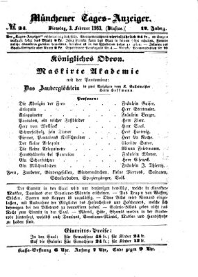 Münchener Tages-Anzeiger Dienstag 3. Februar 1863