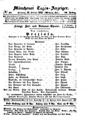 Münchener Tages-Anzeiger Dienstag 10. Februar 1863