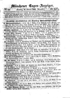 Münchener Tages-Anzeiger Samstag 14. Februar 1863