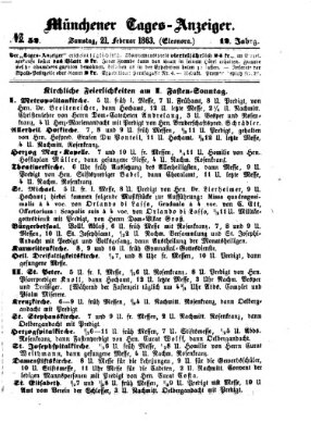 Münchener Tages-Anzeiger Samstag 21. Februar 1863