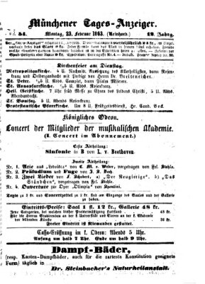 Münchener Tages-Anzeiger Montag 23. Februar 1863