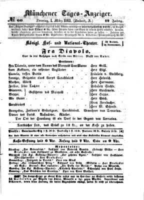 Münchener Tages-Anzeiger Sonntag 1. März 1863